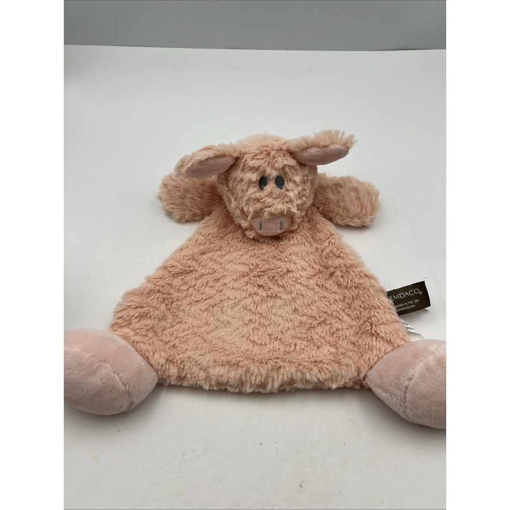 Demdaco Pig Plush Rattle Blankie Cozie Lovey‎ 2021